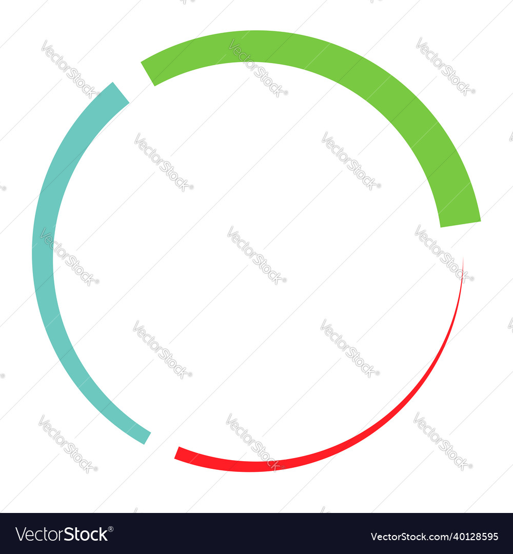 3 Teilschnitt segmentiert Kreis abstrakt gestrichelt vector image 3 Teilschnitt segmentiert Kreis abstrakt gestrichelt