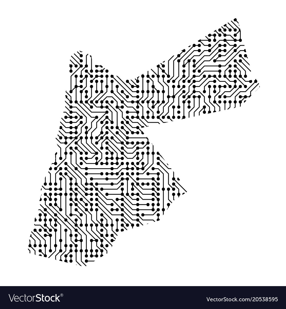Abstract schematic map of jordan from the black