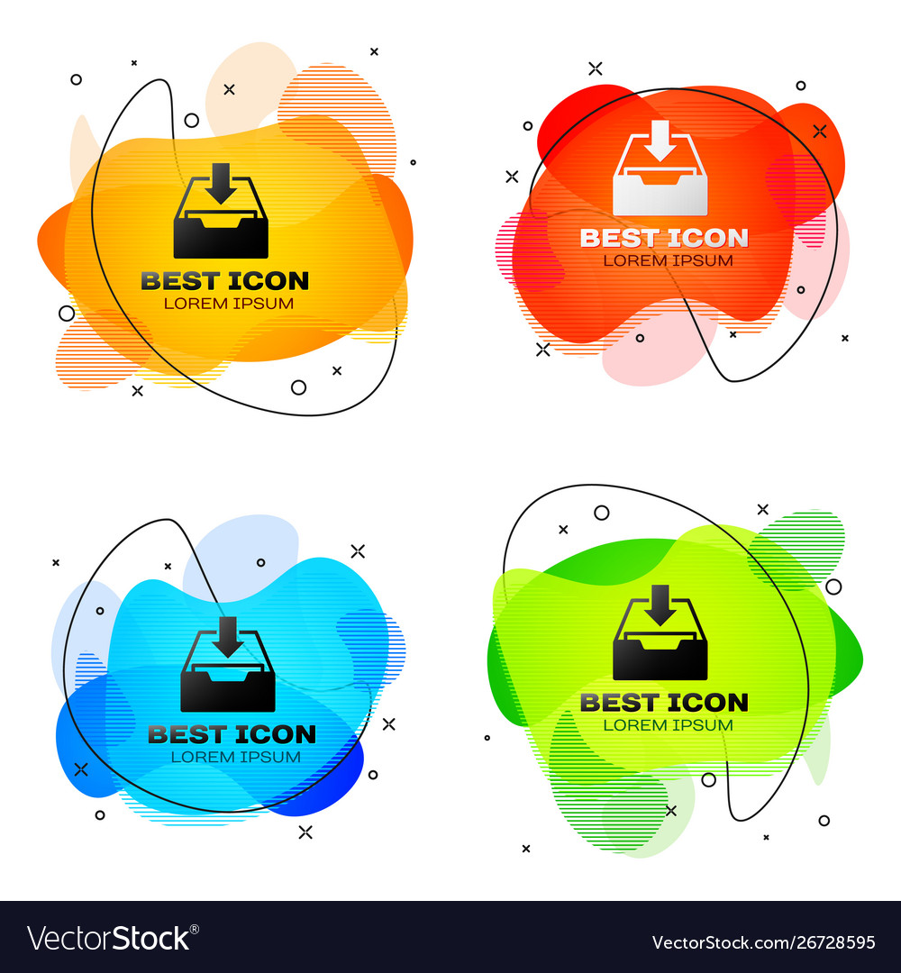 Black download inbox icon isolated add to archive vector image Black download inbox icon isolated add to archive