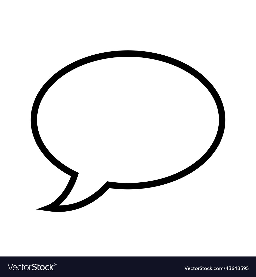 Black line icon of oval speech bubble editable Vector Image