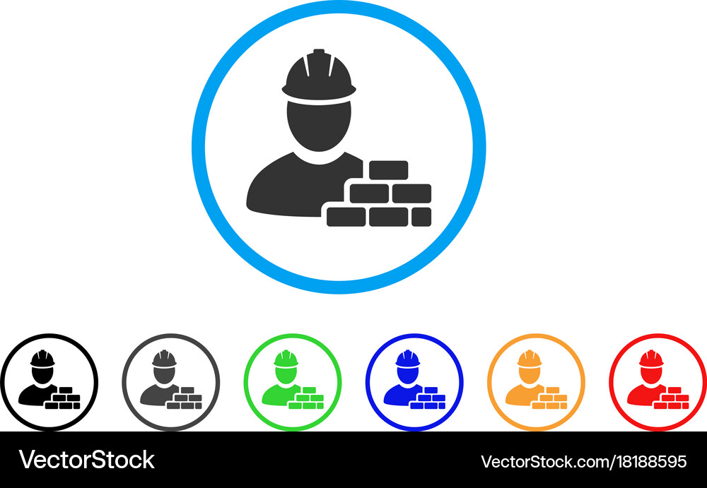 Brick builder rounded icon Royalty Free Vector Image
