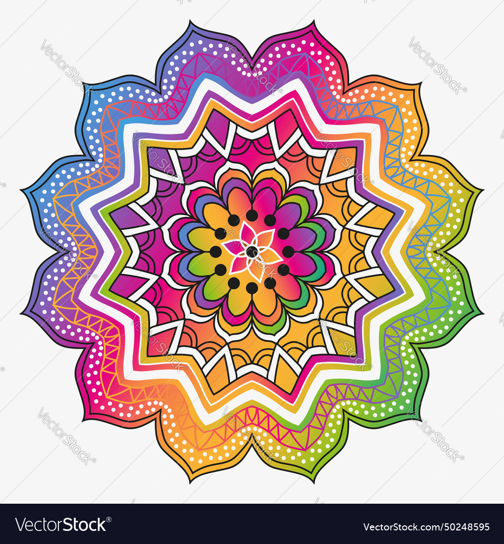 Circular multi-colored gradient pattern vector image Circular multi-colored gradient pattern
