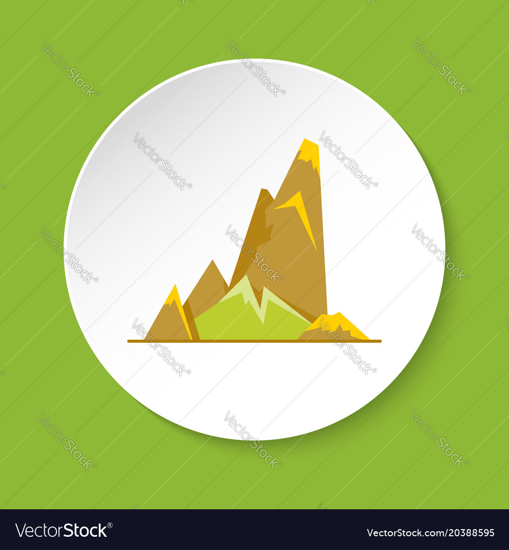 Cliff with ledges icon in flat style