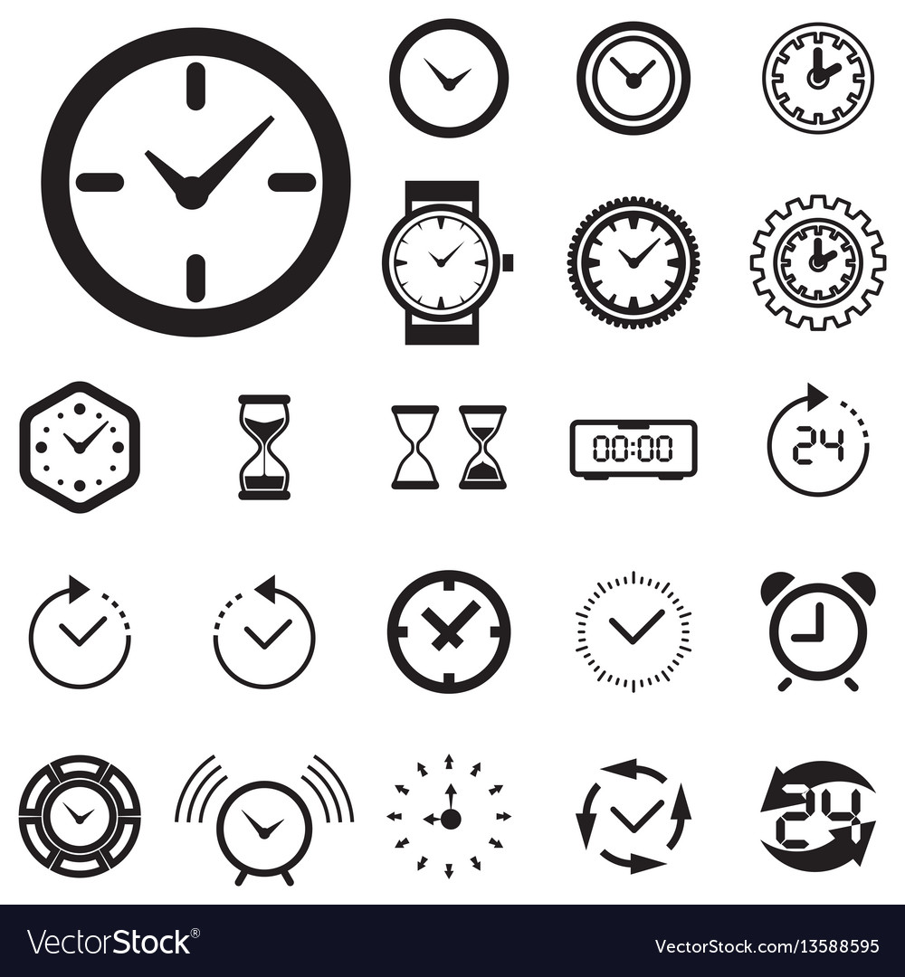 Clock Icon Set - Time & Timer Symbols