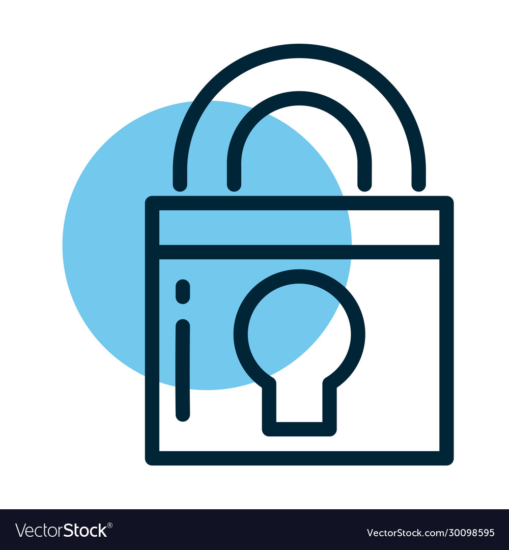 Closed padlock line style icon