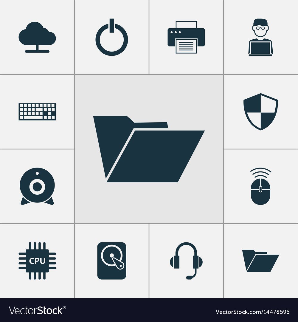 Computer icons set collection of hdd