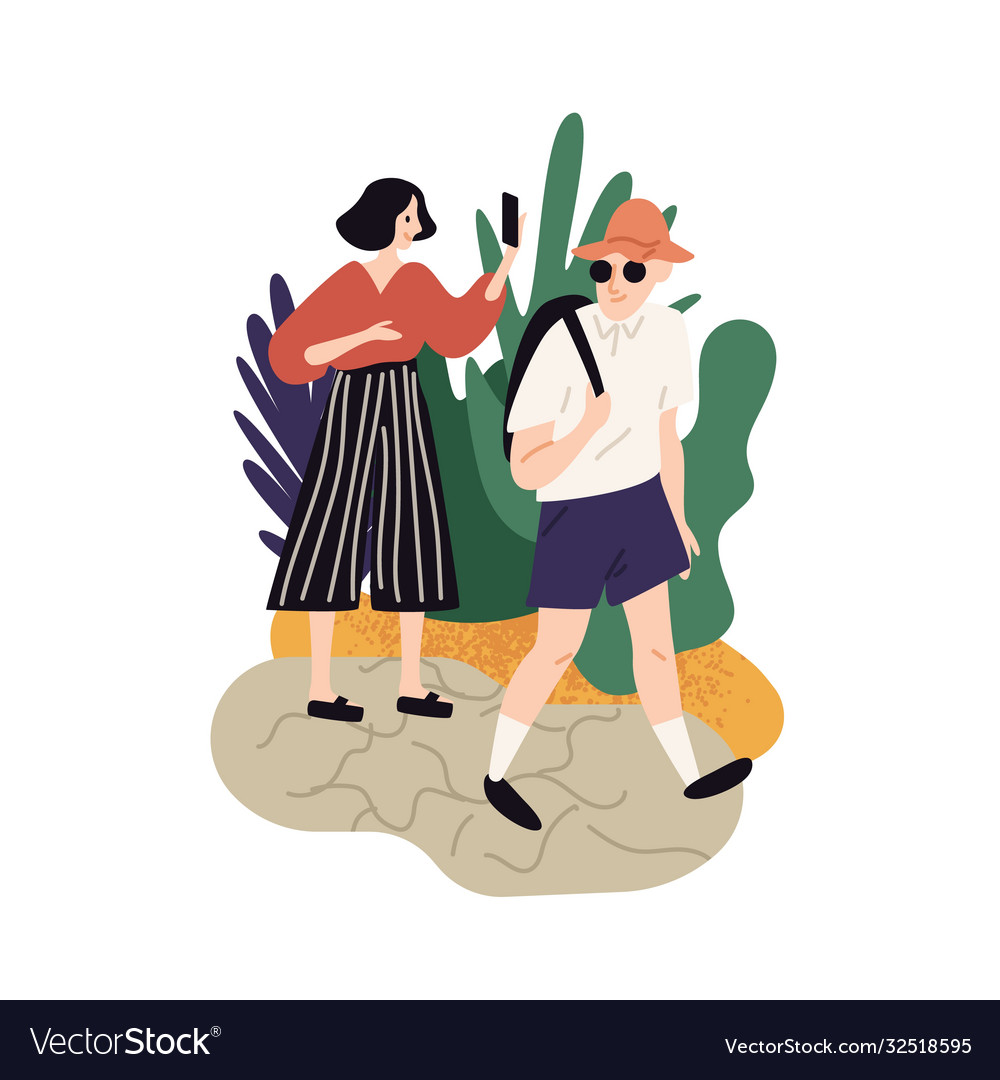 Paar Wandern im Sommer Landschaft