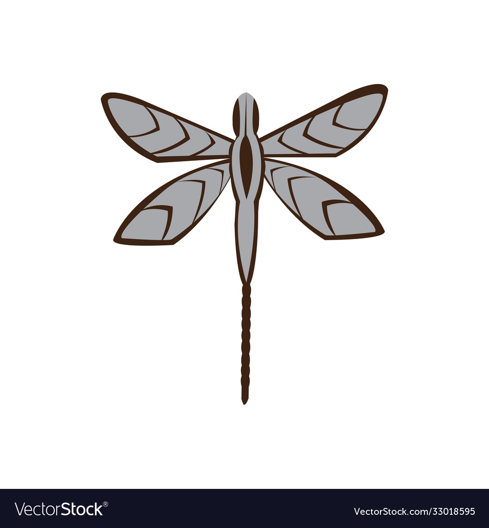 Dragonfly a simple color design vector image Dragonfly a simple color design