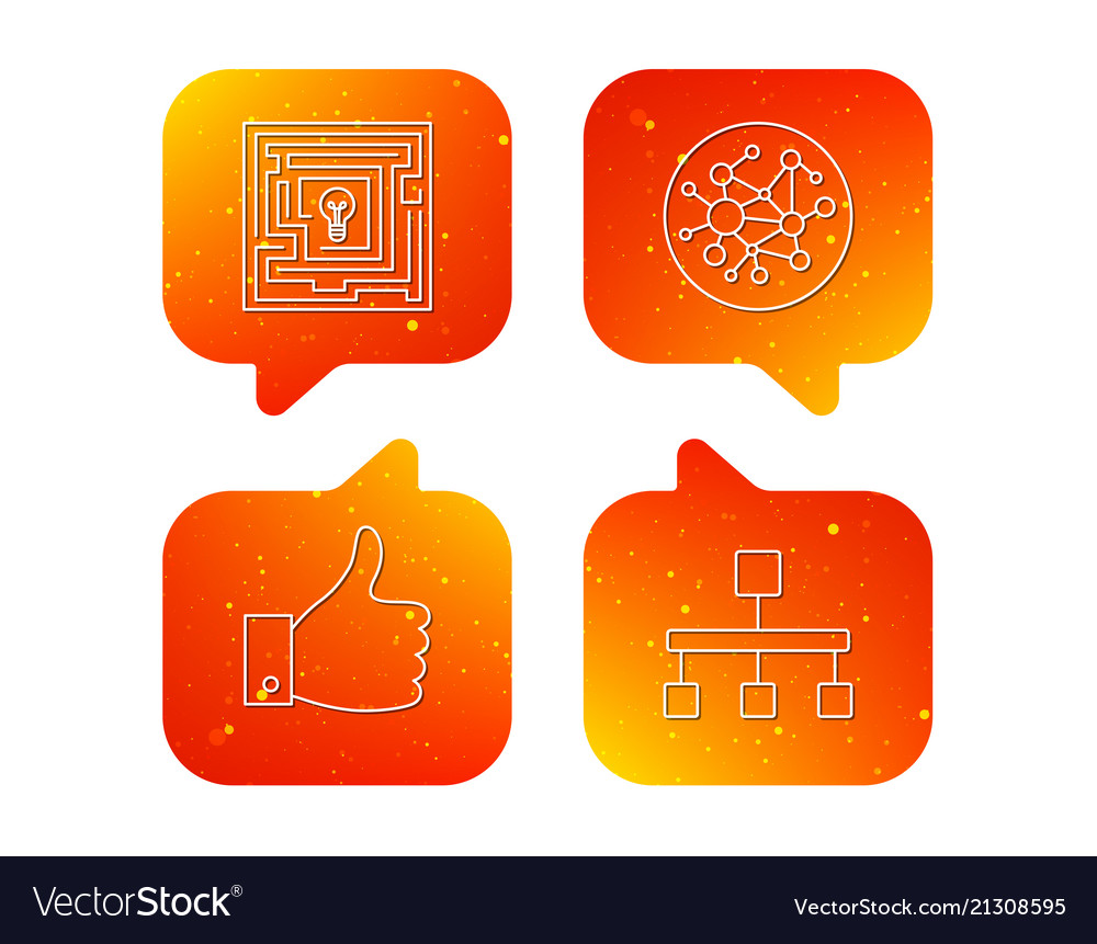 Global network like and hierarchy icons