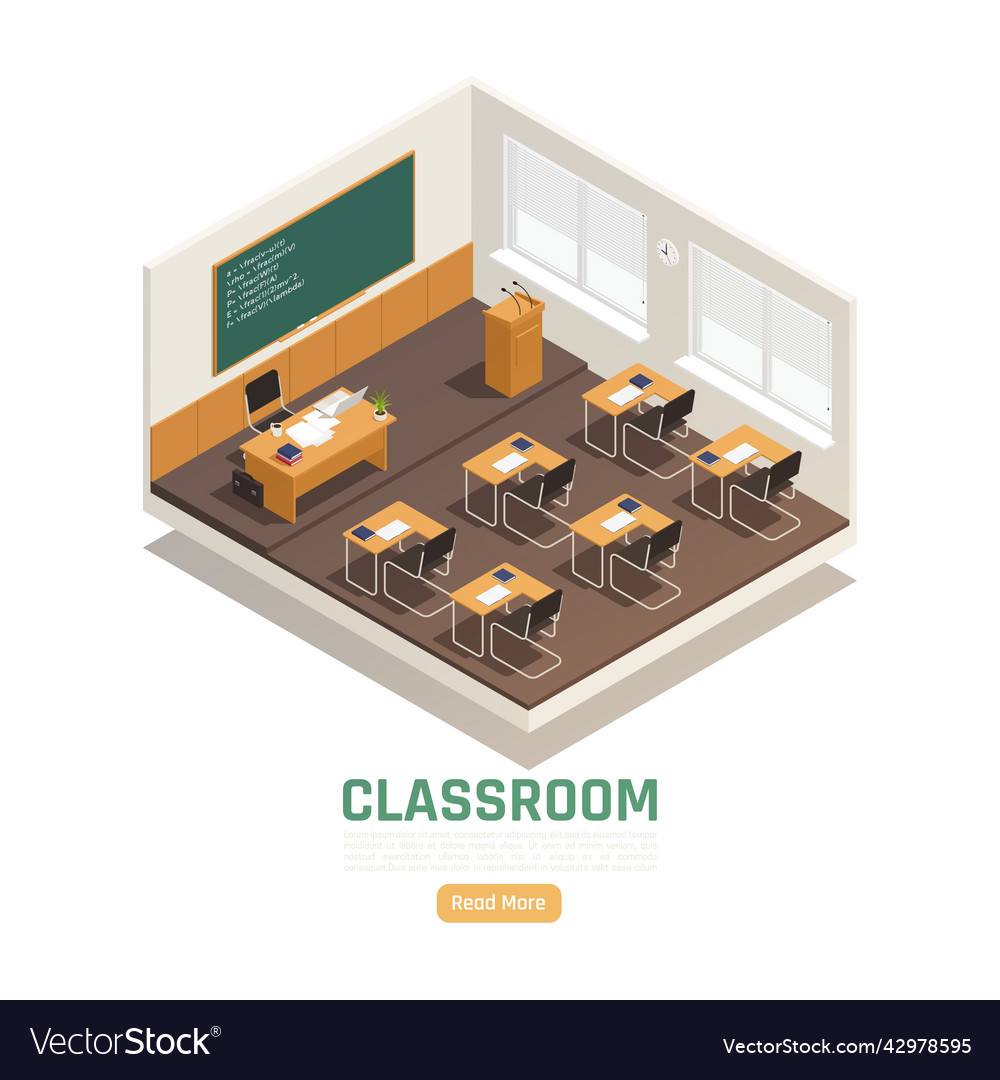 High school classroom composition Royalty Free Vector Image