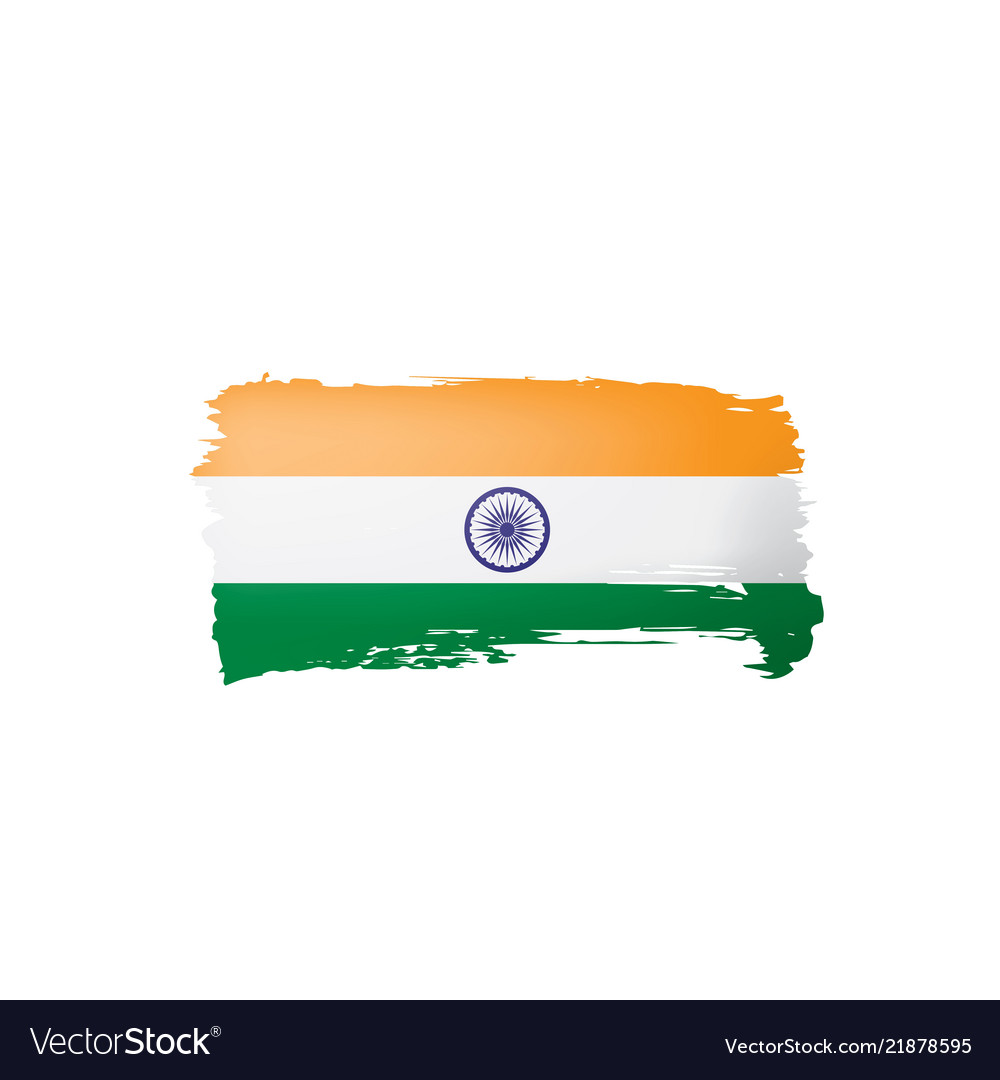 India flag on a white Royalty Free Vector Image