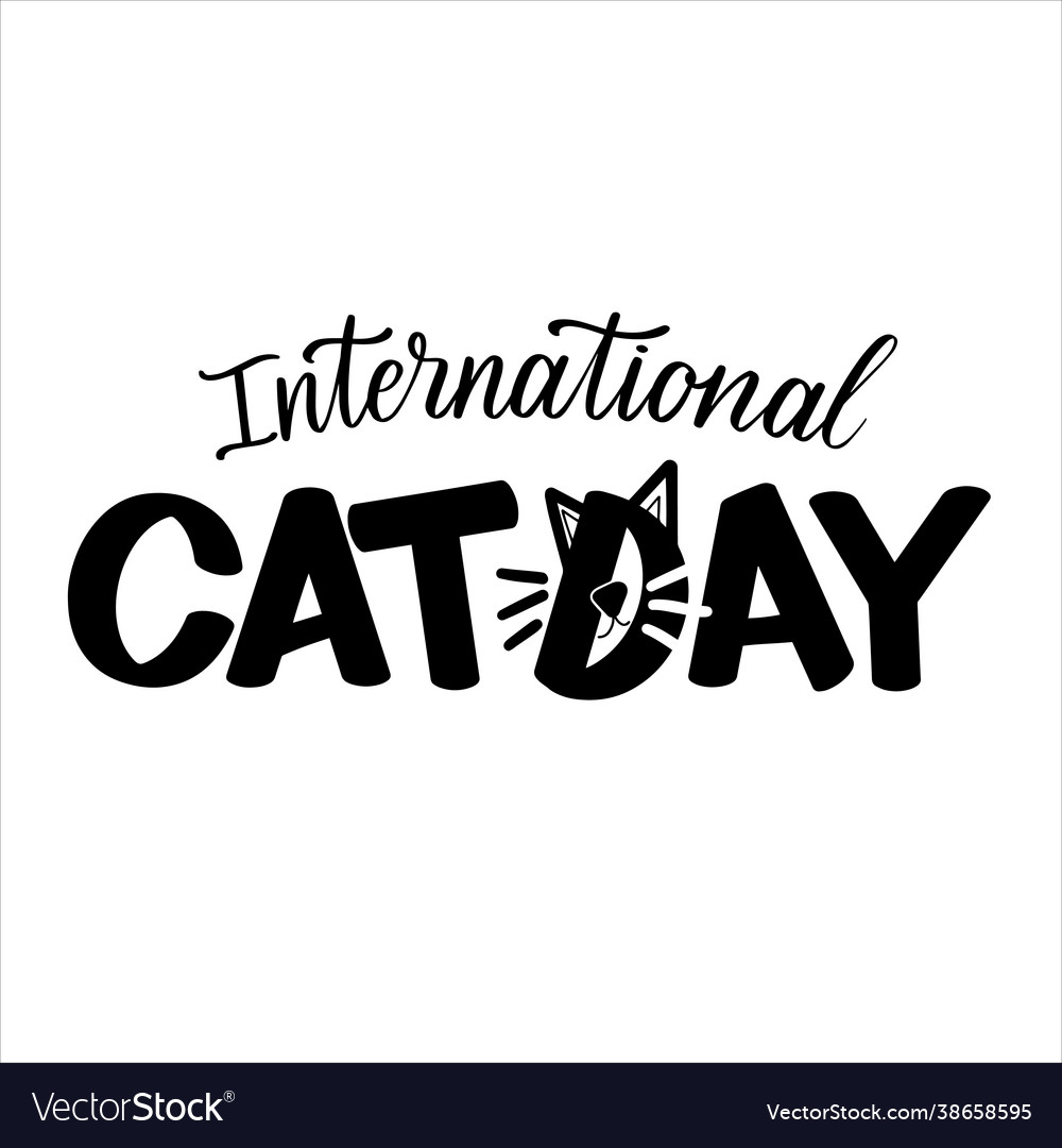 International cat day black and white