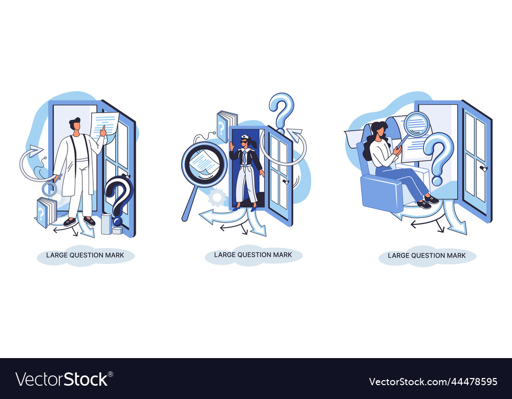 Ladge question mark problem and solution concept Vector Image Ladge question mark problem and solution concept
