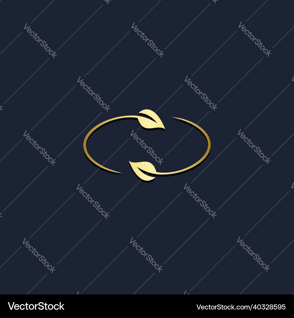 Leaf circle organic logo Royalty Free Vector Image