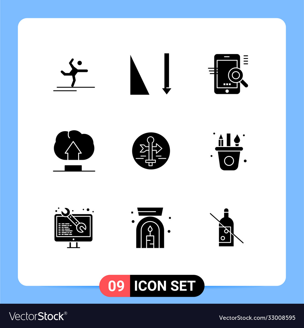 Modern set 9 solid glyphs and symbols