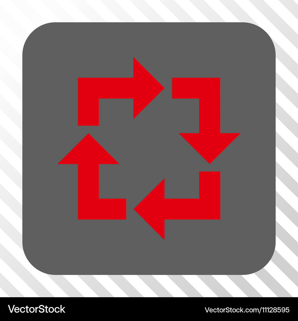 Recycle rounded square button Royalty Free Vector Image