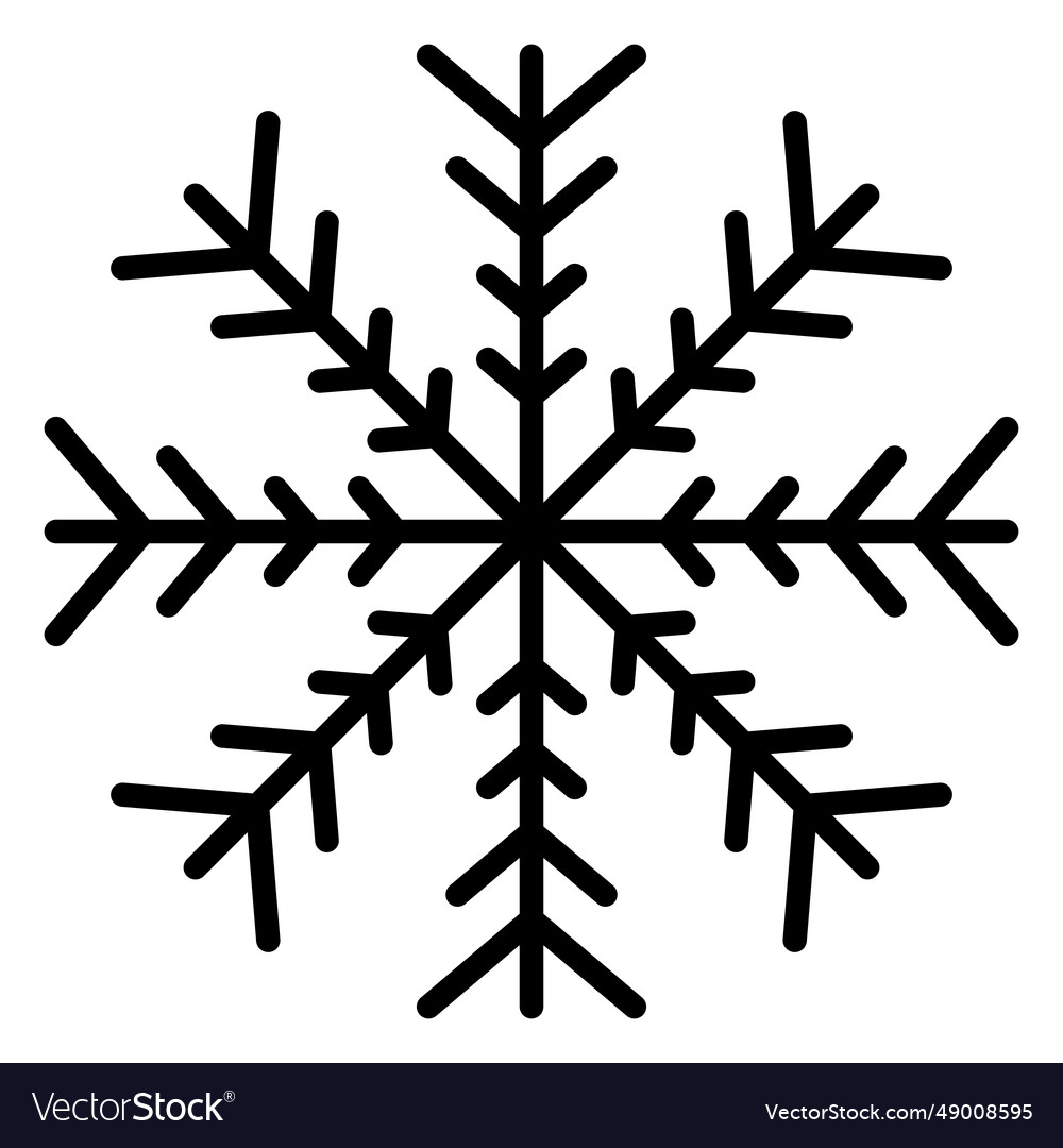 Snowflake line four arrows vector image Snowflake line four arrows