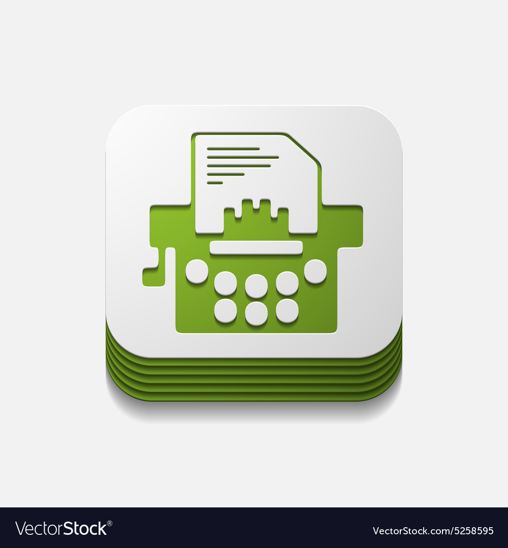 Square button typewriter