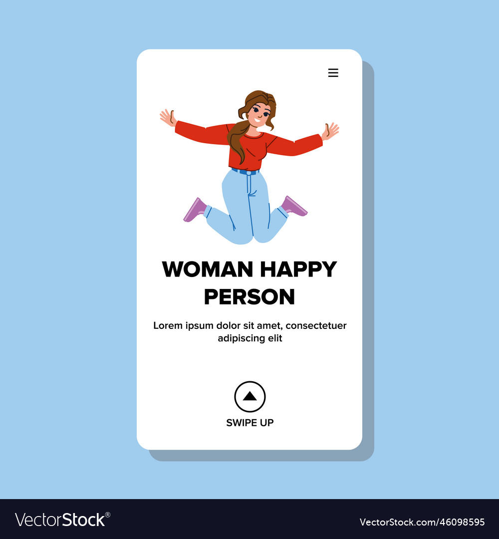 Woman happy person Royalty Free Vector Image - VectorStock