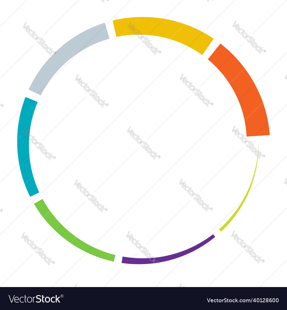 7 part section segmented circle abstract dashed vector image 7 part section segmented circle abstract dashed
