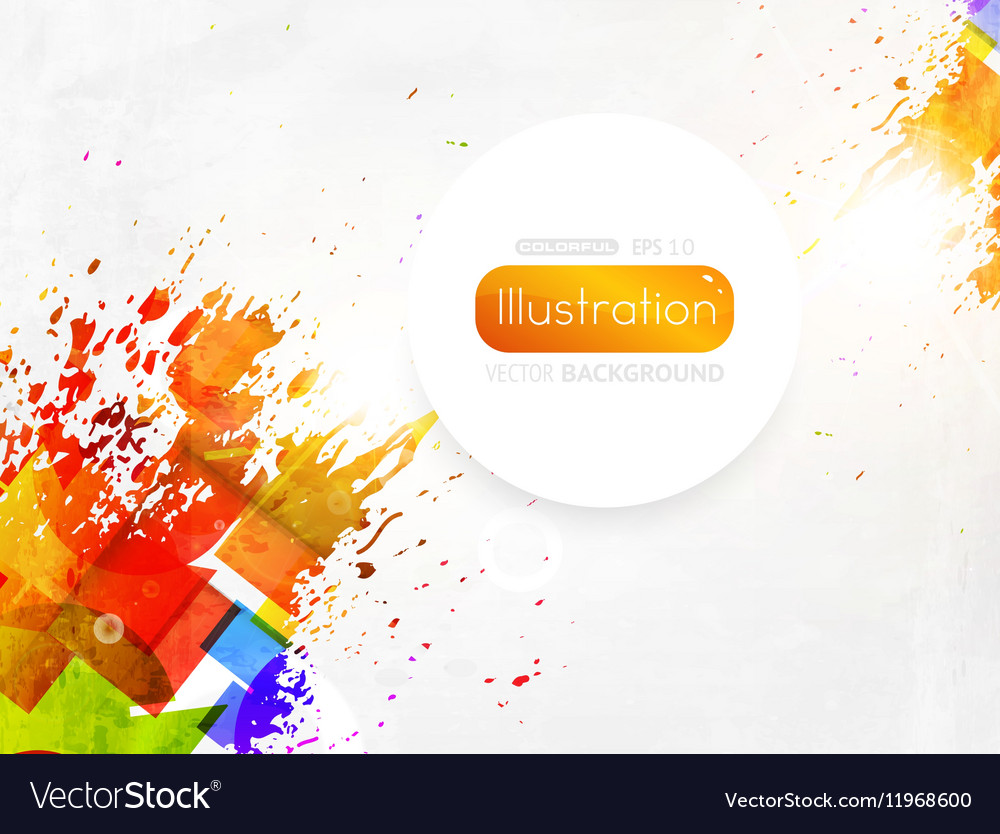 Abstract background with yellow paint splashes Vector Image