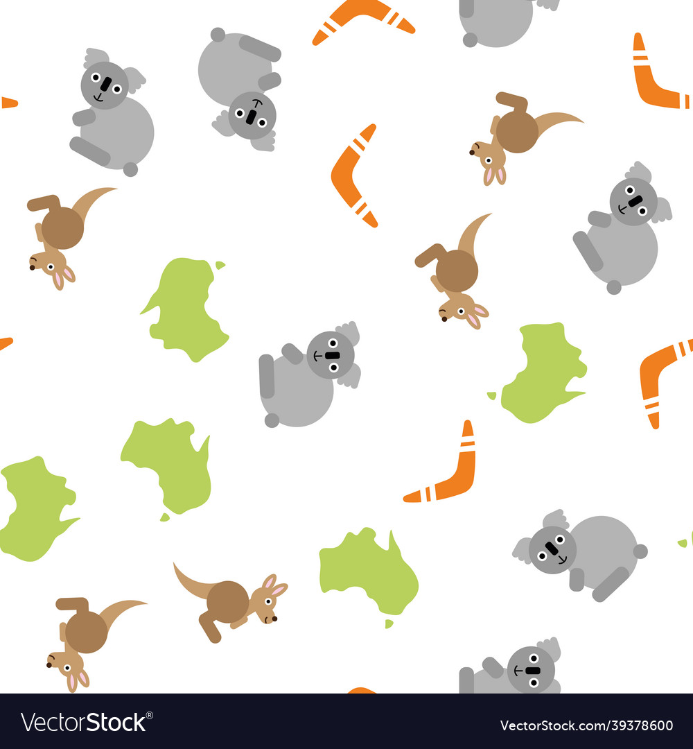 Australia - cute children seamless pattern