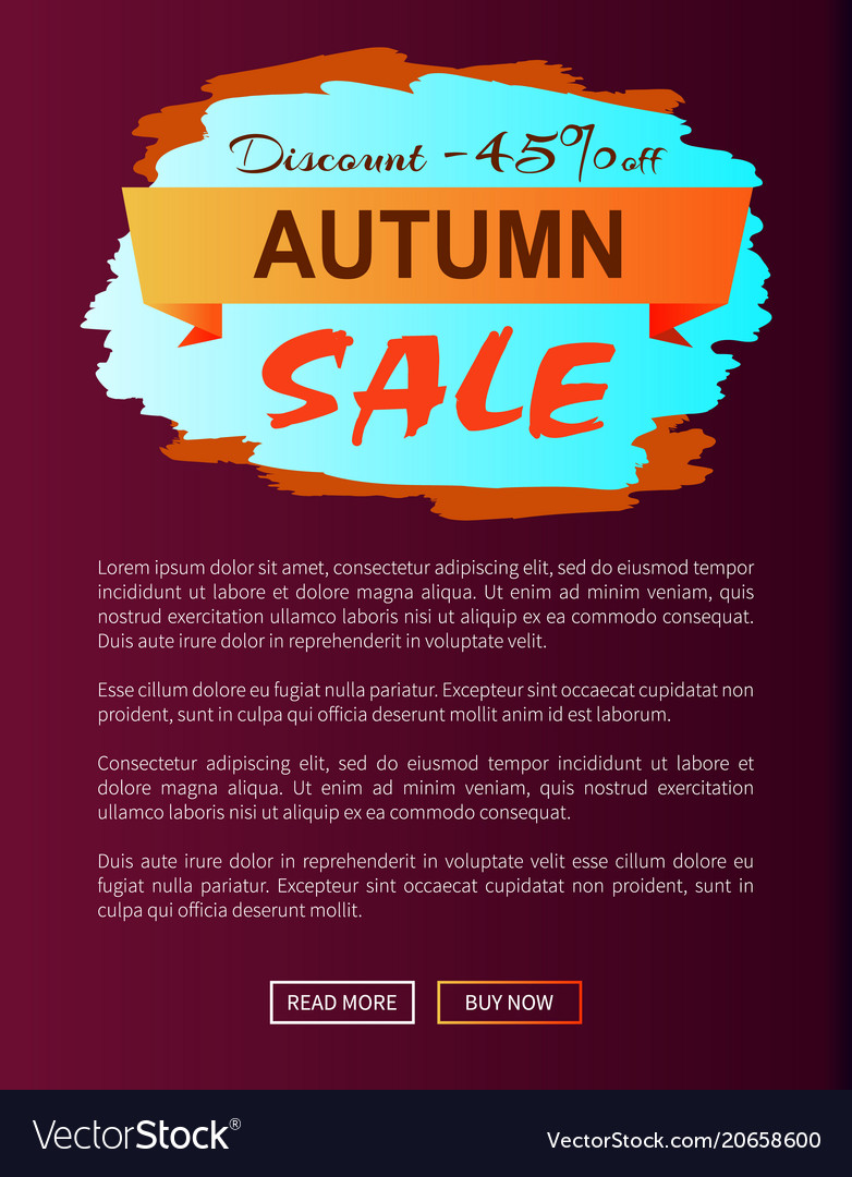 Autumn discount -45 clearance with icon on poster