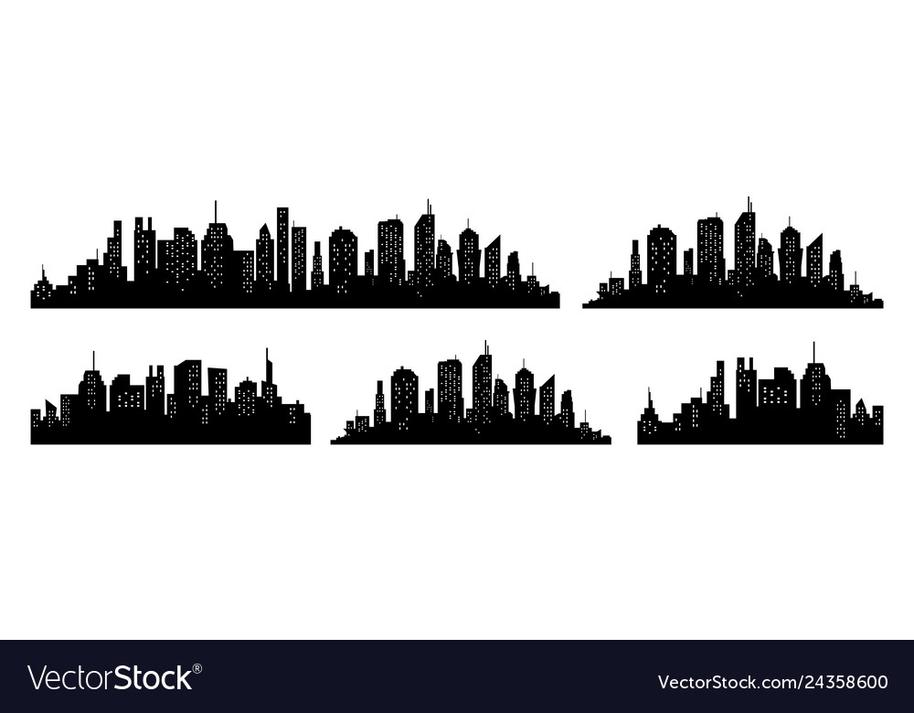 City silhouette set panorama