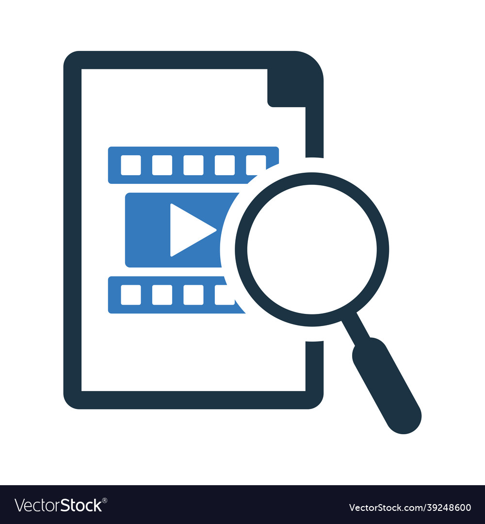 File search video icon simple editable design