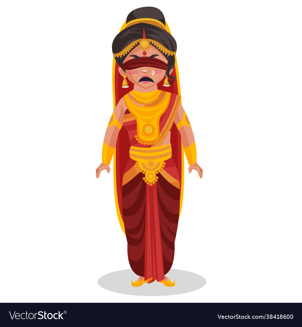 Gandhari cartoon character Royalty Free Vector Image