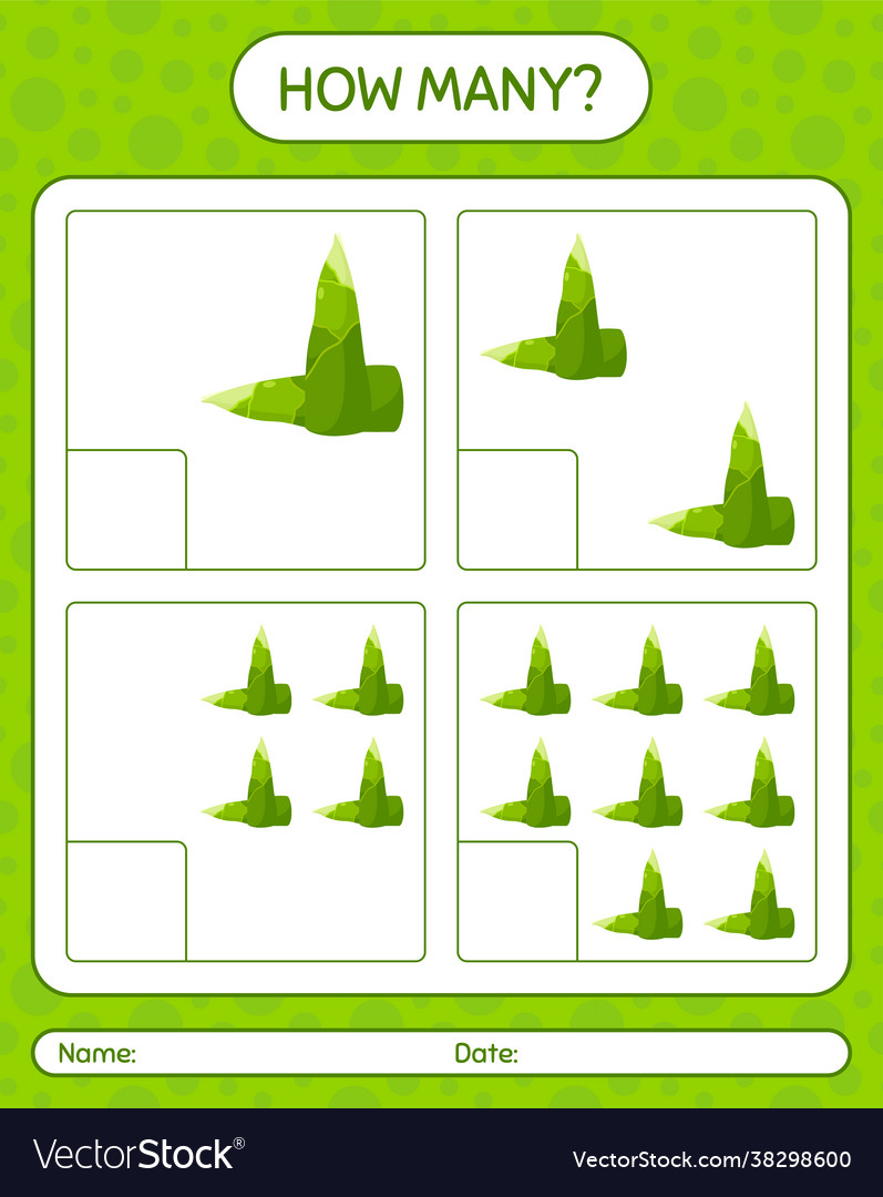 How many counting game with bamboo shoot vector image How many counting game with bamboo shoot