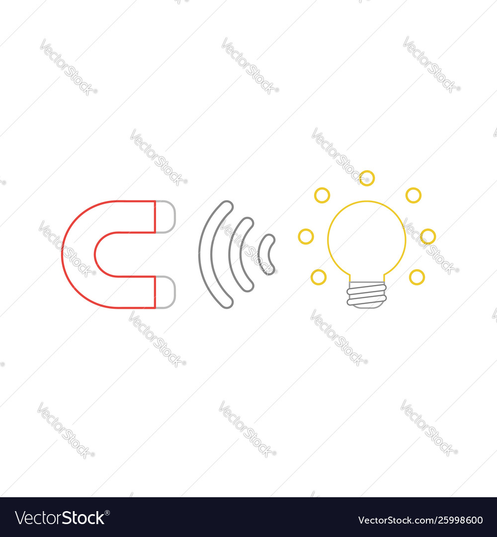 Icon concept magnet attracting glowing light