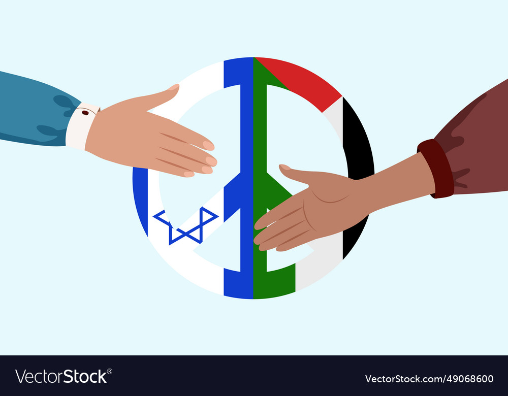 Israel and palestine handshake peace symbol Vector Image