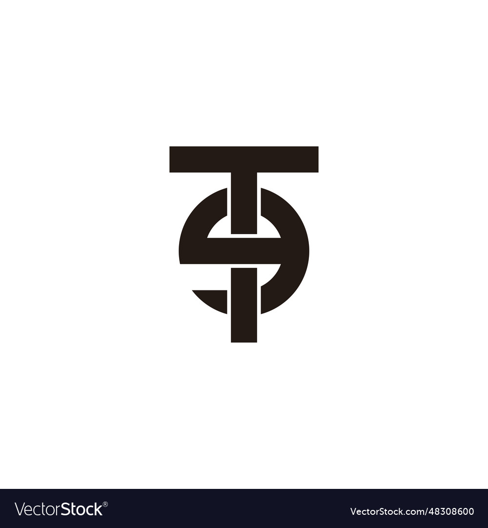 Letter t and g circle square geometric symbol