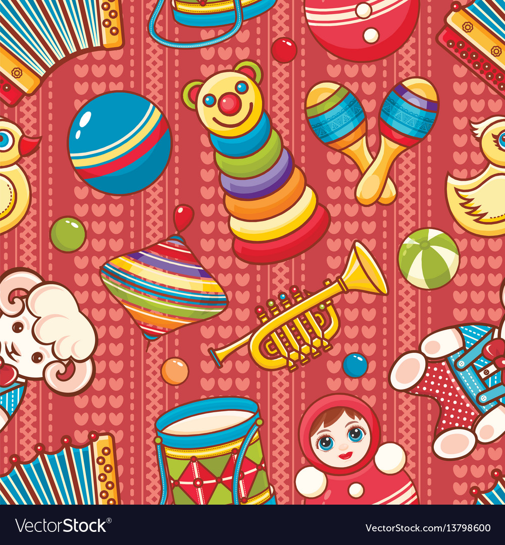Musikinstrument und Babyspielzeuge vector image Musikinstrument und Babyspielzeuge