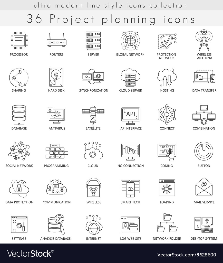 Project planning strategy ultra modern Royalty Free Vector