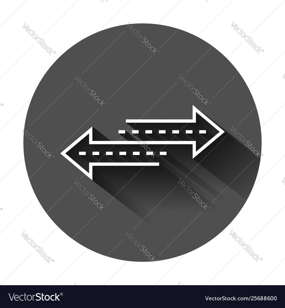 Reverse arrow sign icon in flat style refresh