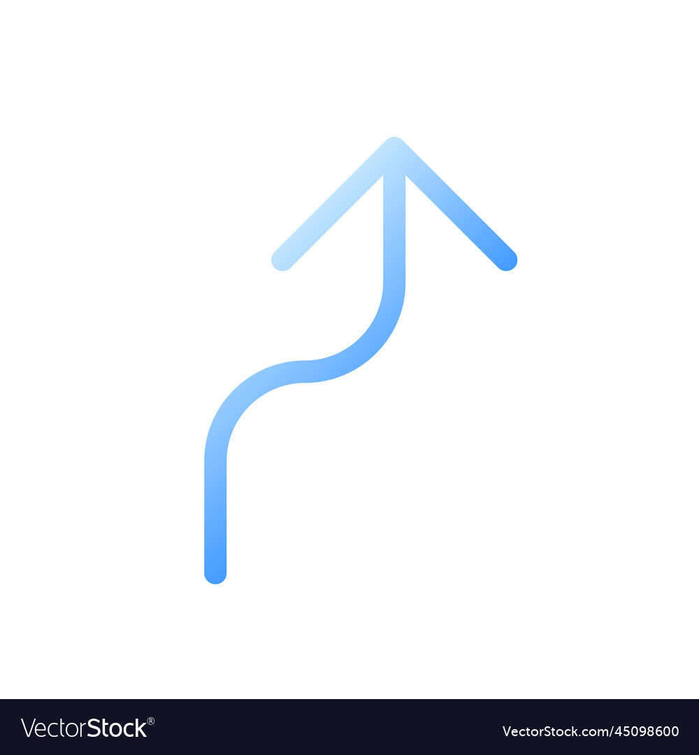 Right reverse turn flat gradient two-color ui icon vector image Right reverse turn flat gradient two-color ui icon