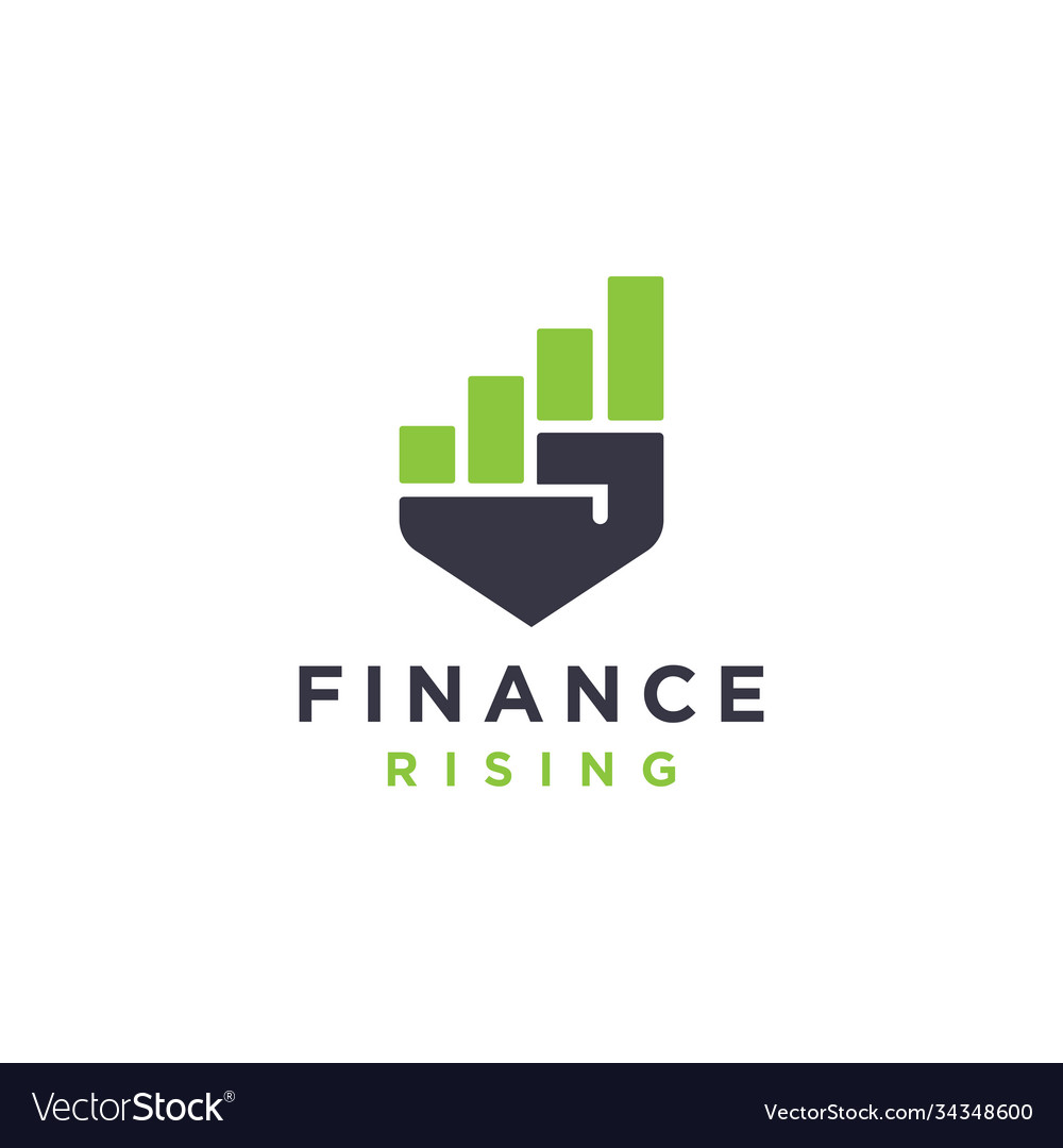 Rising hand finance chart power growth logo Vector Image