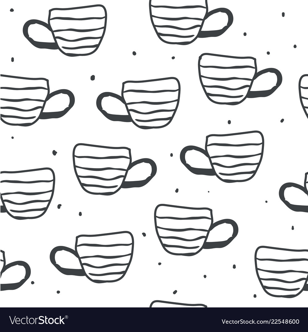 Seamless pattern with scandinavian cups