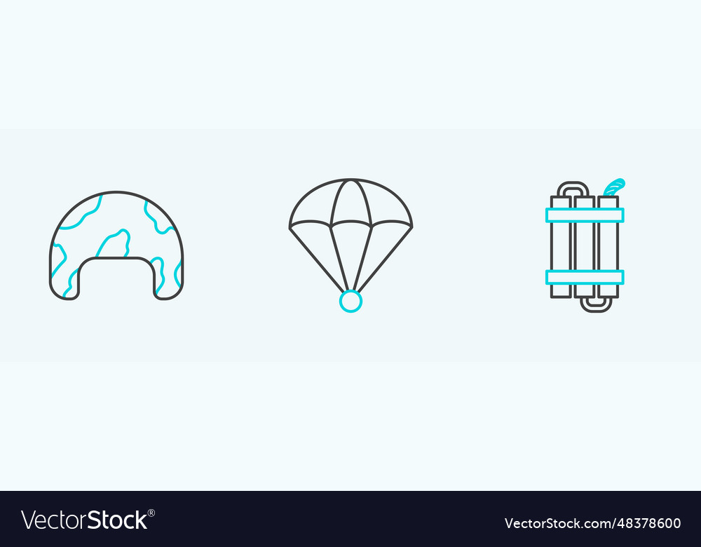Set Line Detonate Dynamite Bomb Stick Military Vector Image Set Line Detonate Dynamite Bomb Stick Military Vector Image