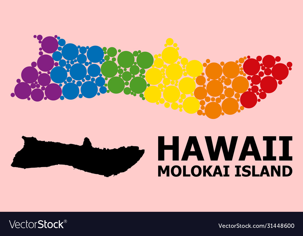 Spectrum mosaic map molokai island for lgbt