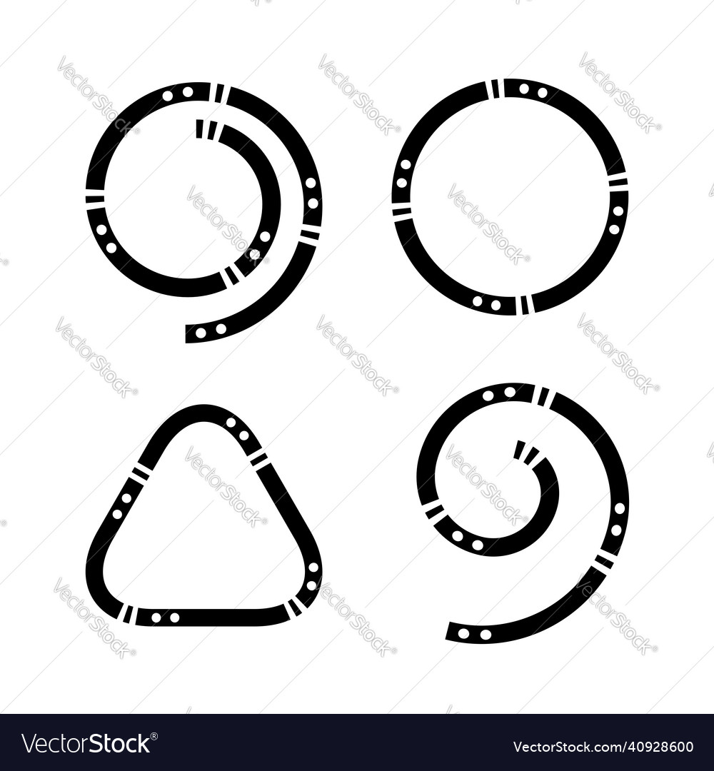 Spiral circle and triangle elements vector image Spiral circle and triangle elements