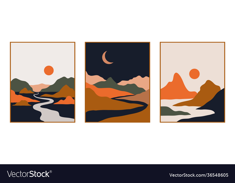 Abstract contemporary aesthetic set Royalty Free Vector