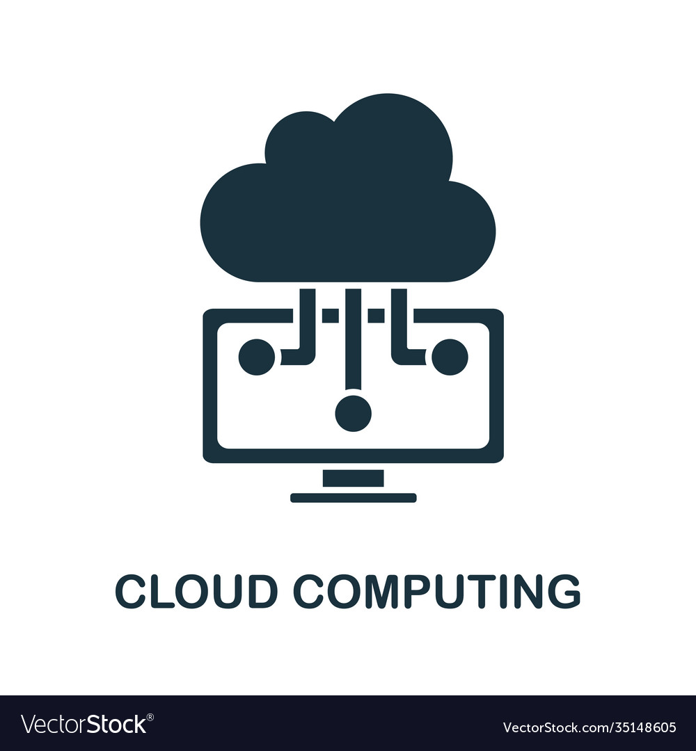Cloud computing icon from digitalization Vector Image Cloud computing icon from digitalization