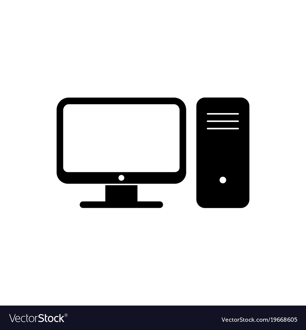 Computer icon isolated on white pc symbol Vector Image