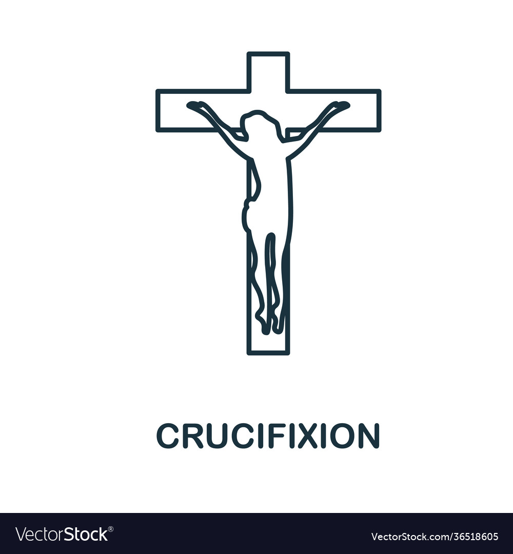 Crucifixion icon simple element from religion Vector Image