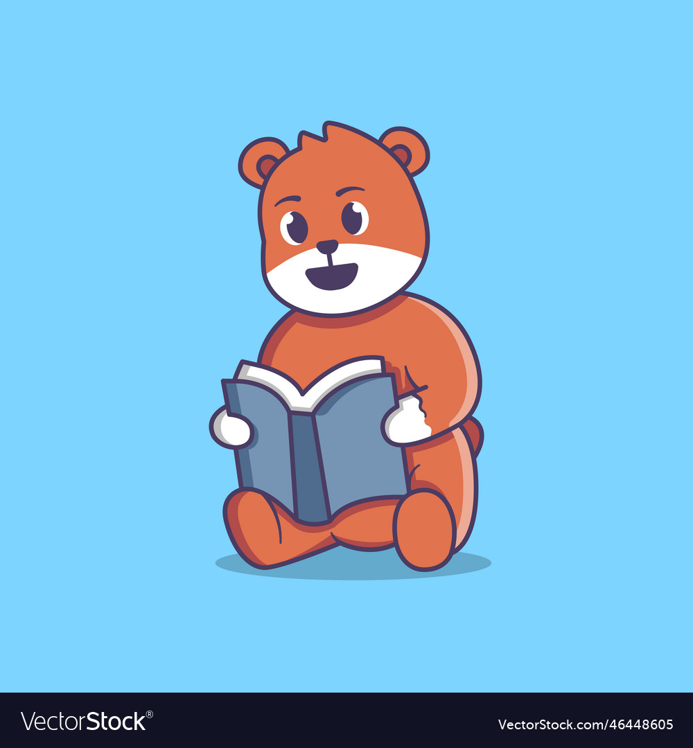 Süße Bären lesen ein Buch Cartoon vector image Süße Bären lesen ein Buch Cartoon