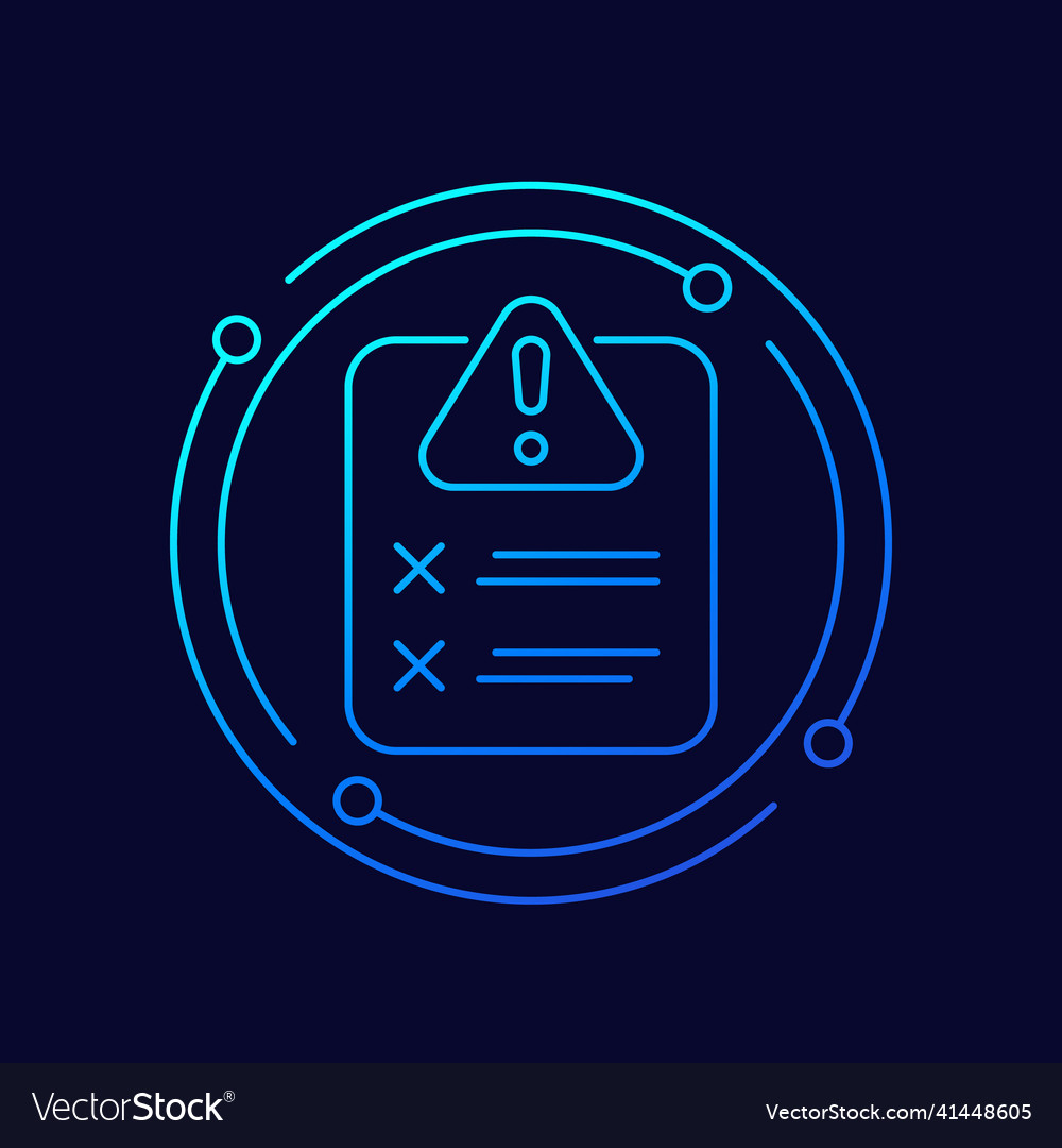 Error report line icon for web
