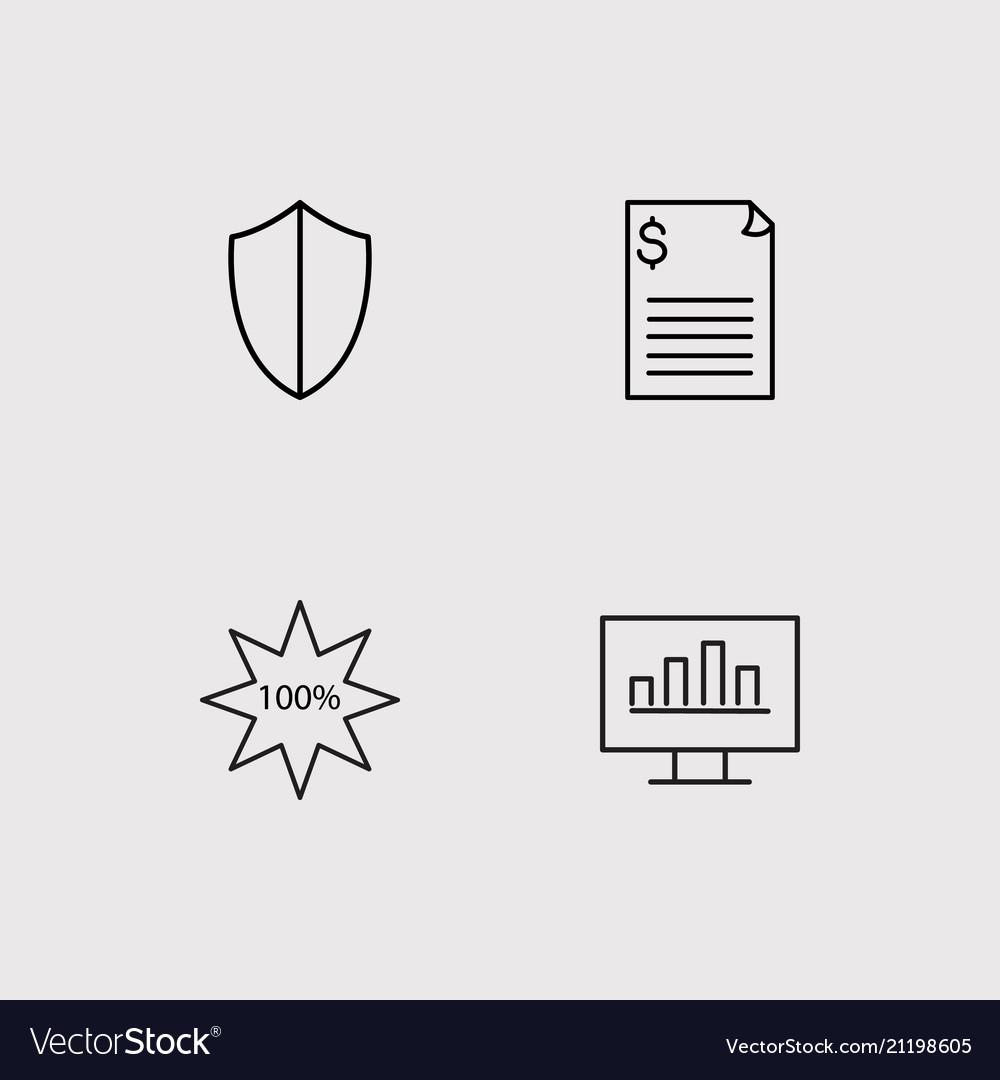 Finance simple linear icons set outlined